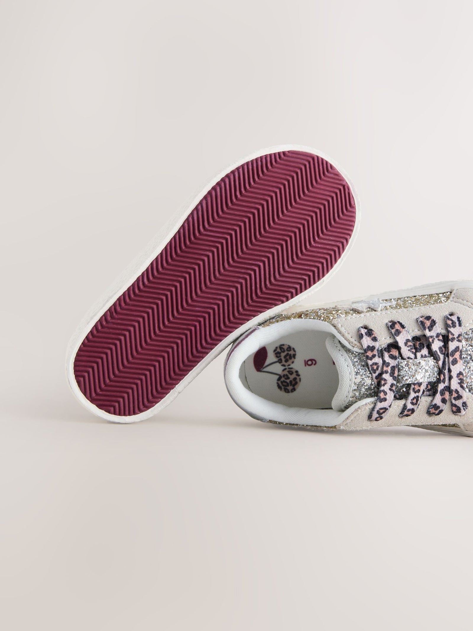 Gold Glitter Star Lace-Up Trainers