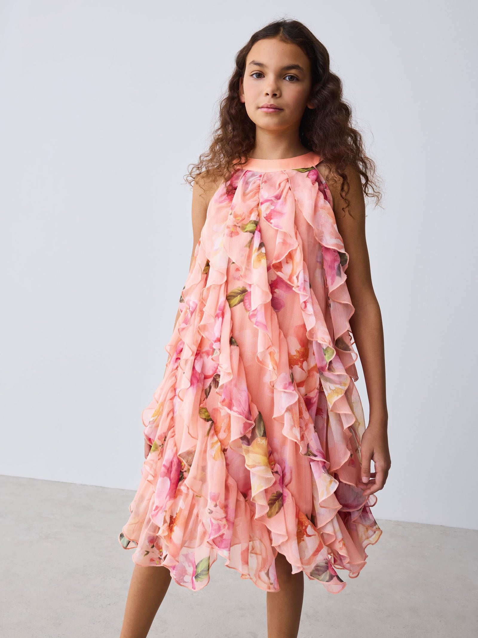 Baker by Ted Baker Floral Halter Waterfall Dress