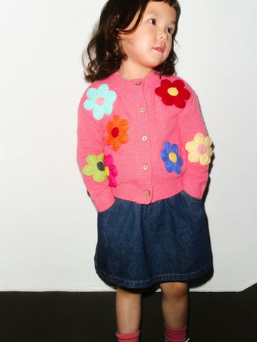 Pink 3D Flower Cardigan (3mths-7yrs)