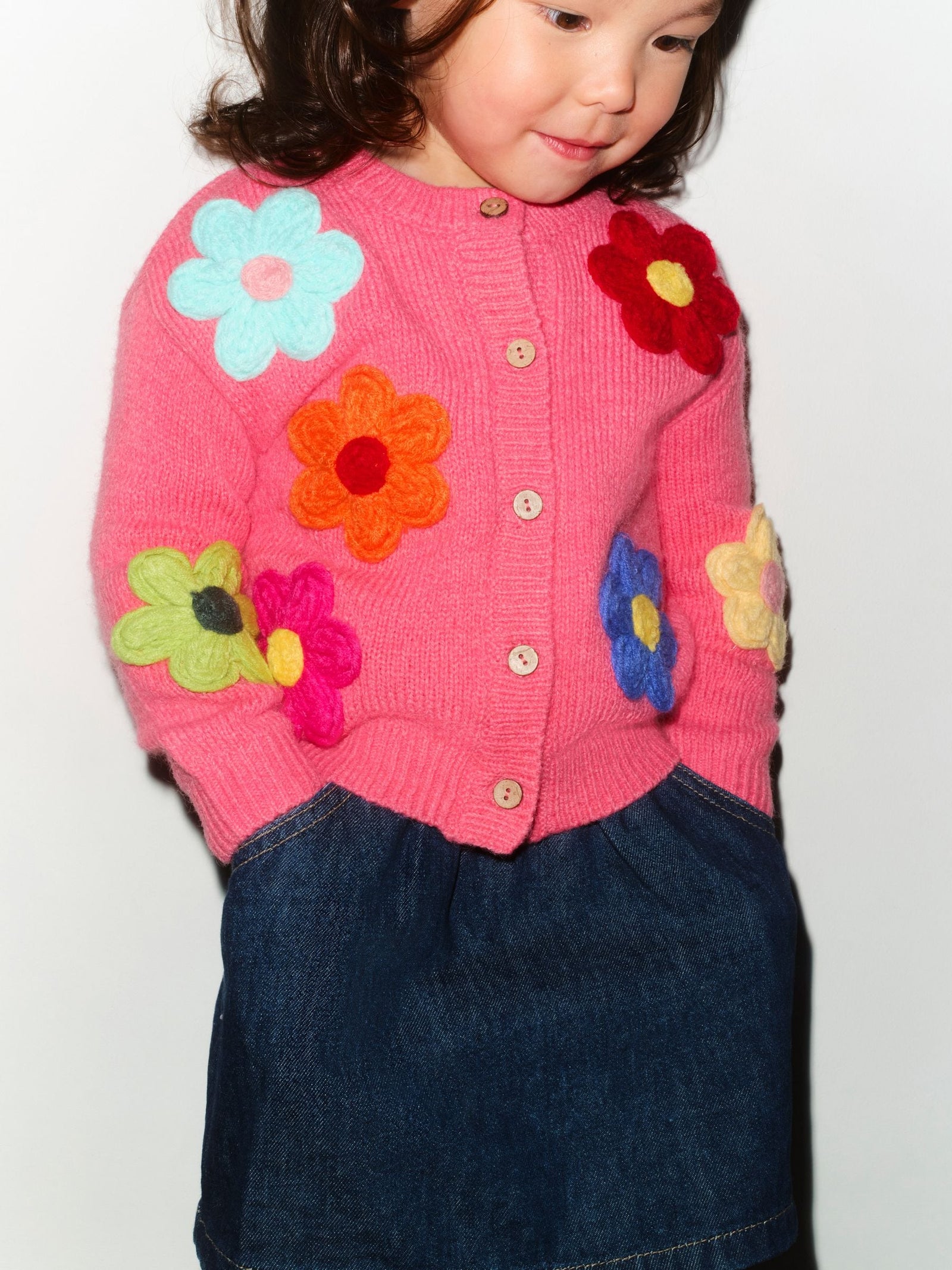 Pink 3D Flower Cardigan (3mths-7yrs)