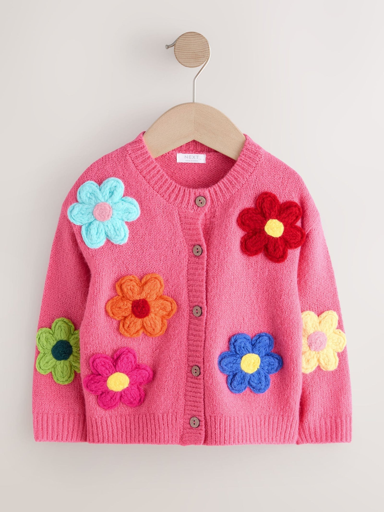 Pink 3D Flower Cardigan (3mths-7yrs)