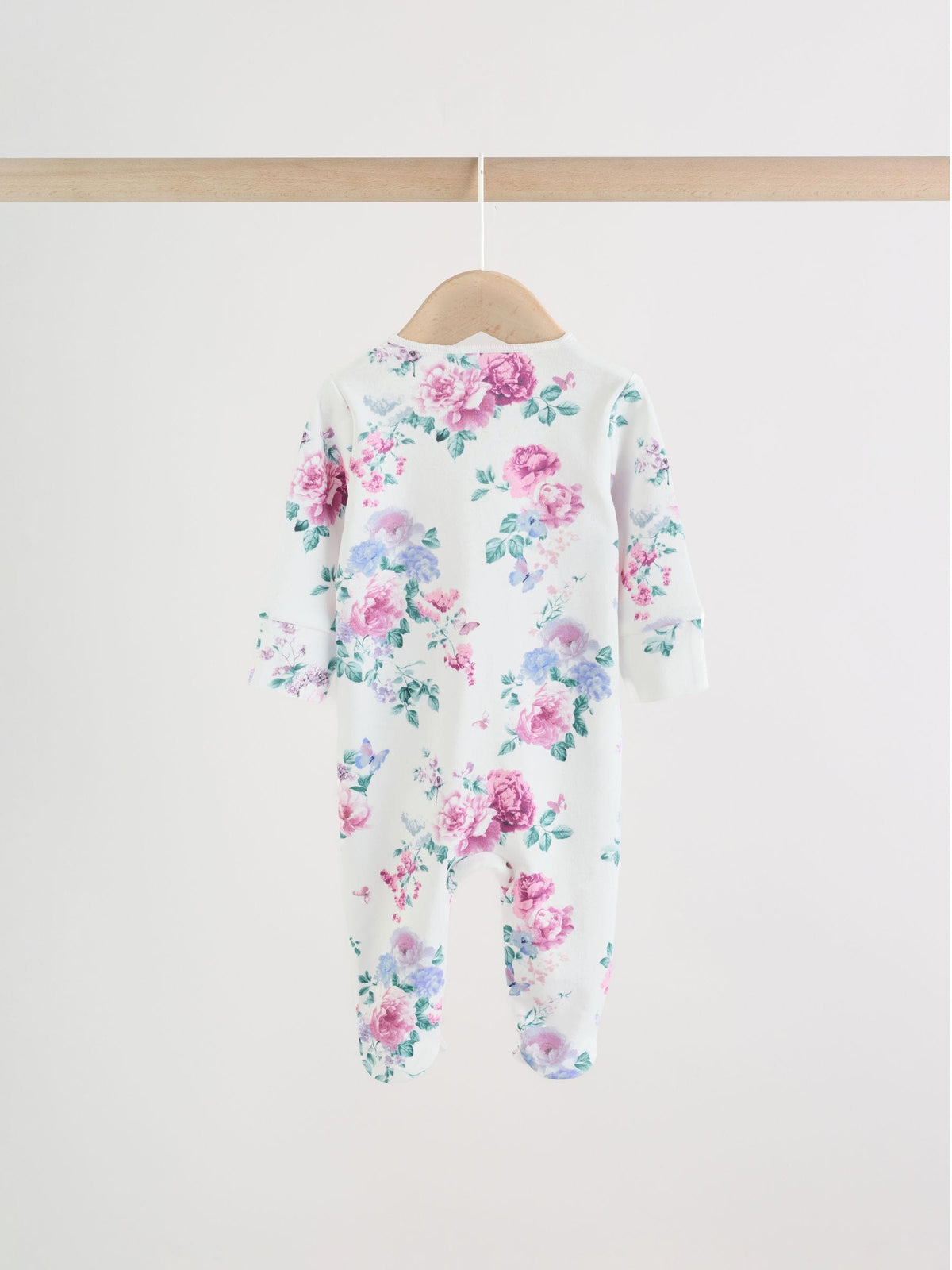 Pink Two Way Zip Baby Sleepsuit 3 Pack (0-2yrs)