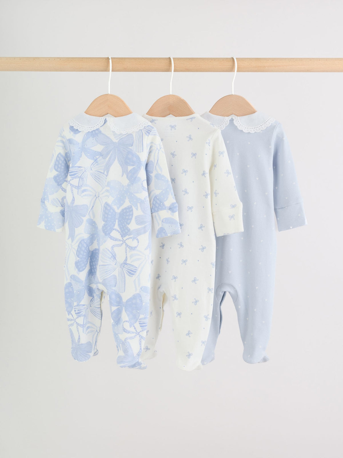 Blue Sleepsuits 3 Pack (0mths-2yrs)