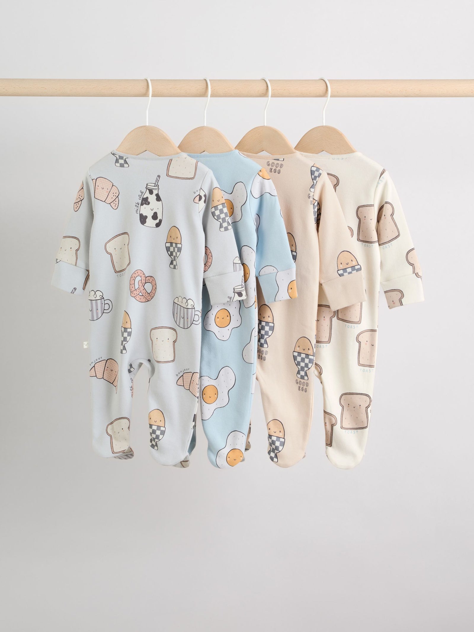 Minerals 4 Pack Two Way Zip Baby Sleepsuits (0mths-2yrs)