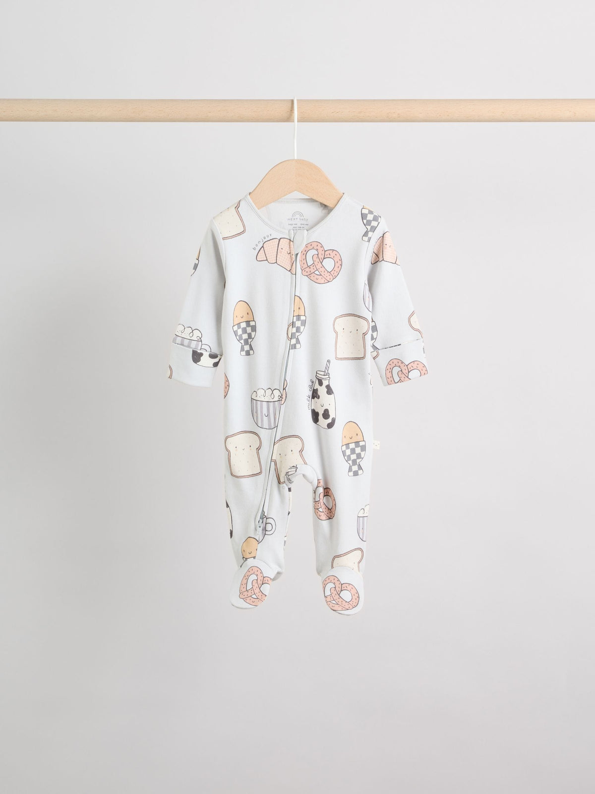 Neutral Brunch Two Way Zip Baby Sleepsuits 4 Pack (0mths-2yrs)