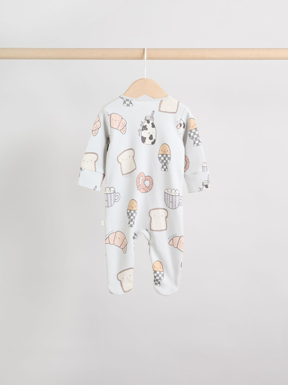 Neutral Brunch Two Way Zip Baby Sleepsuits 4 Pack (0mths-2yrs)