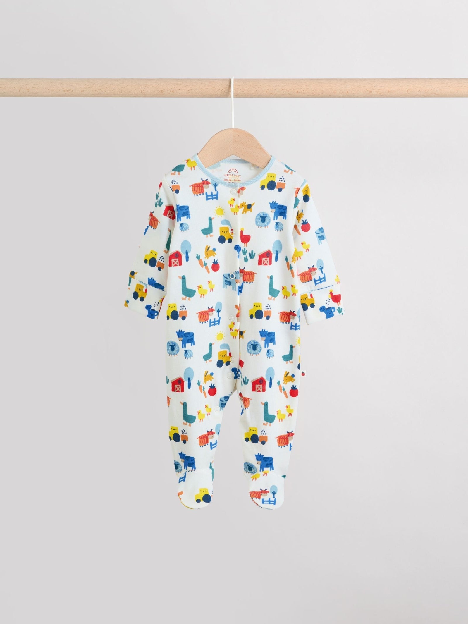 Multi Farm Baby Sleepsuits 3 Pack (0-2yrs)