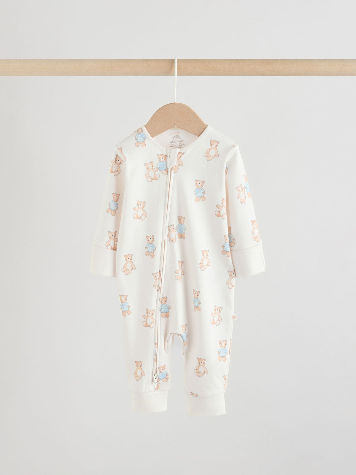 Blue Bear Way Zip Baby Sleepsuits 3 Pack (0mths-3yrs)