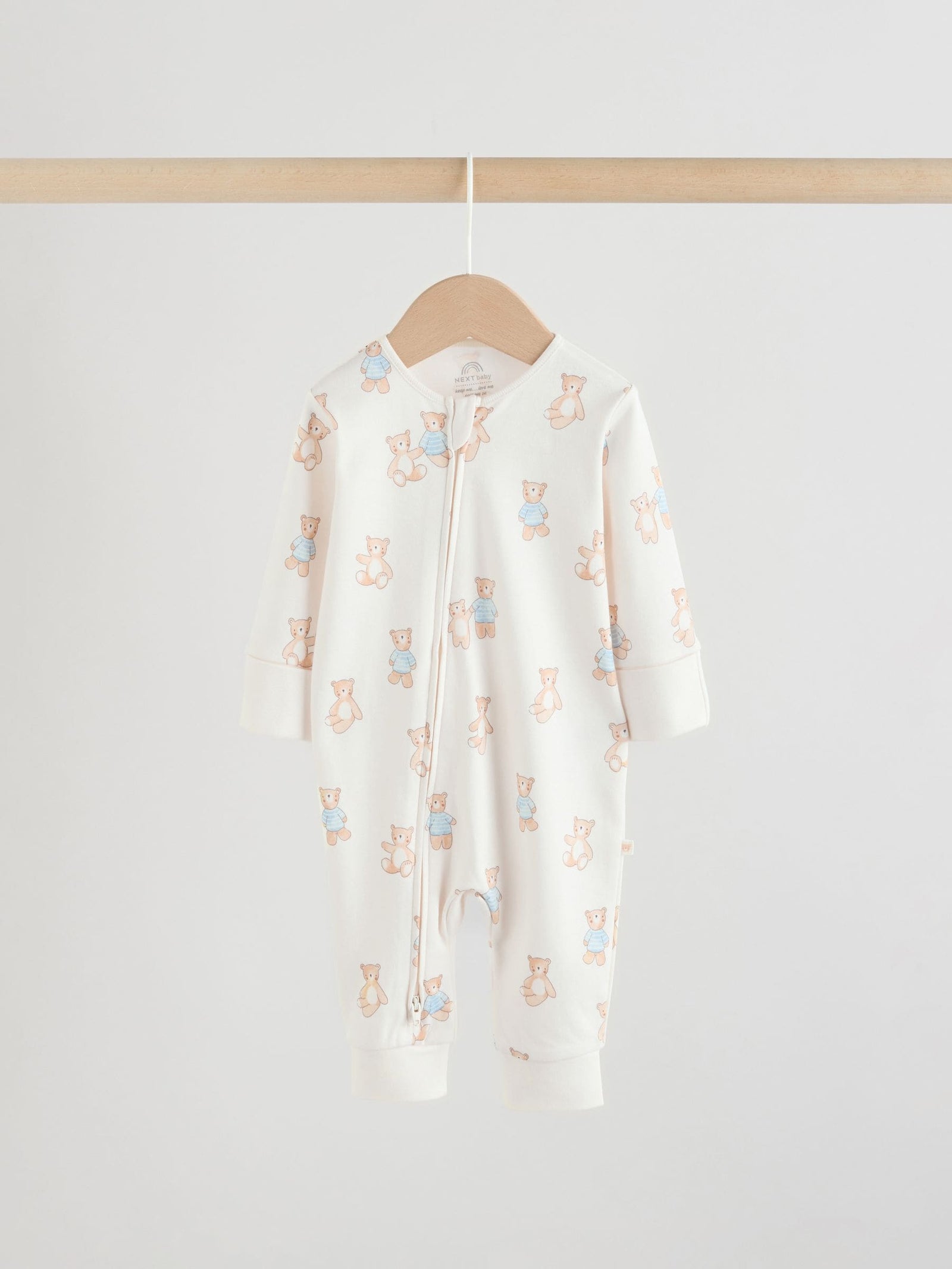 Blue Bear Milk Club Two Way Zip Baby Sleepsuits 3 Pack (0mths-3yrs)