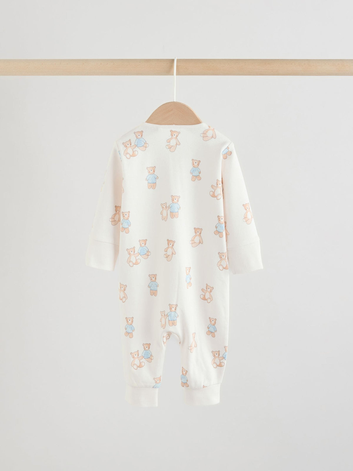 Blue Bear Way Zip Baby Sleepsuits 3 Pack (0mths-3yrs)