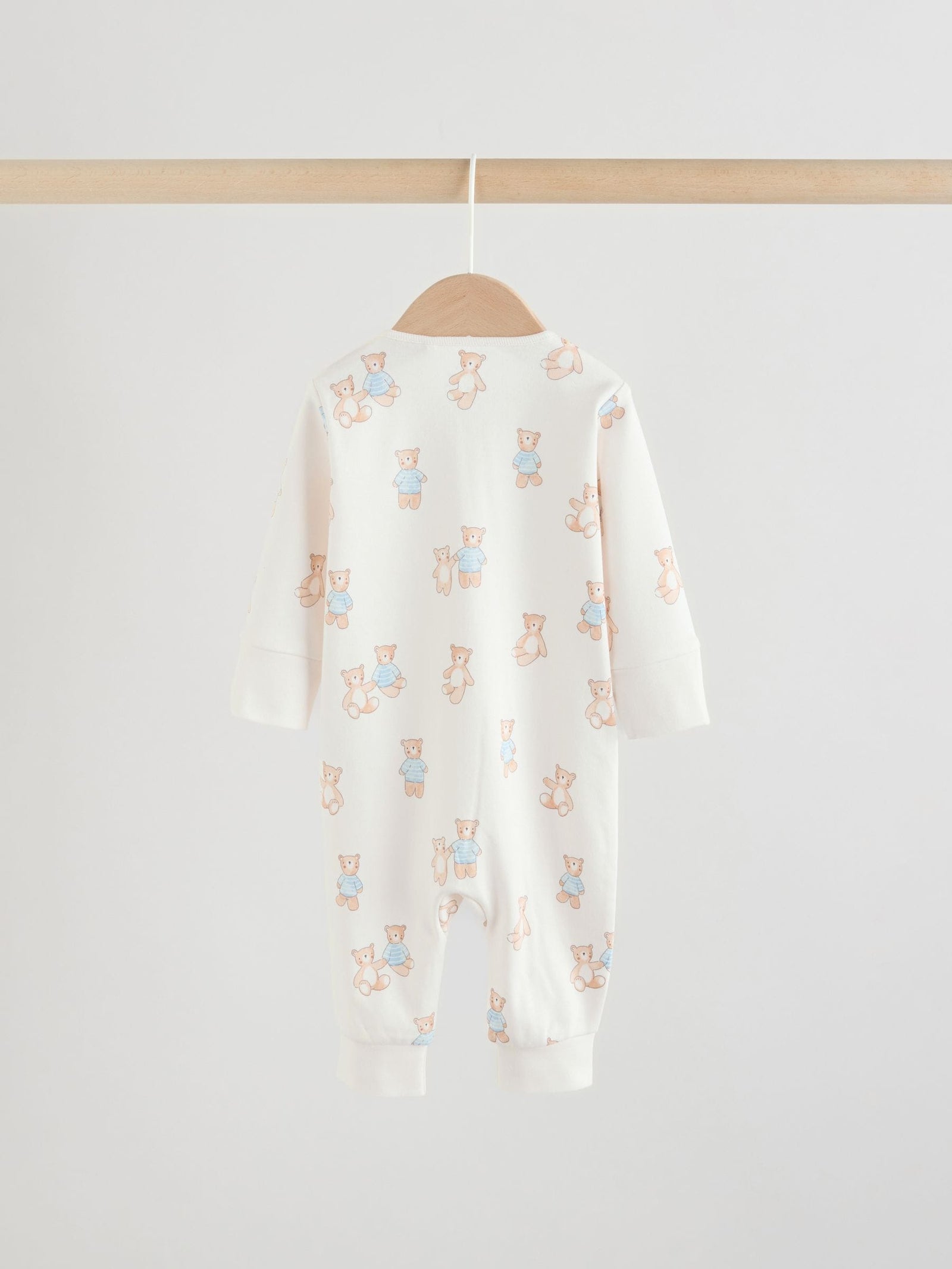 Blue Bear Way Zip Baby Sleepsuits 3 Pack (0mths-3yrs)
