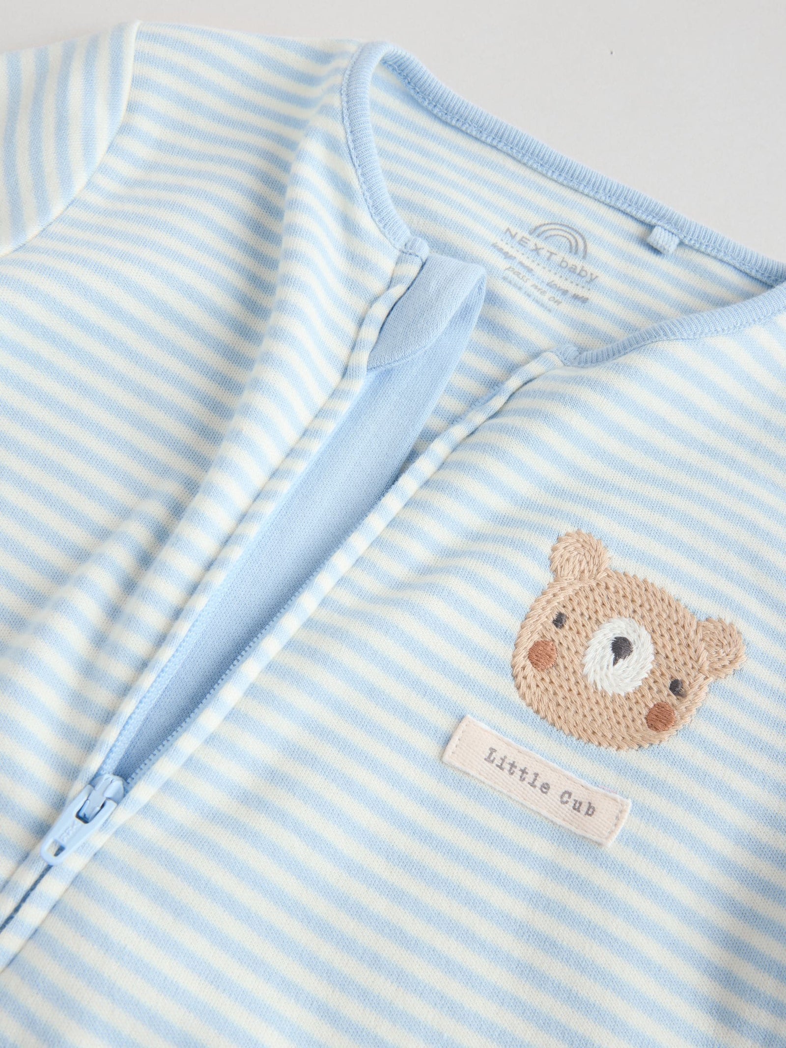 Blue Bear Way Zip Baby Sleepsuits 3 Pack (0mths-3yrs)