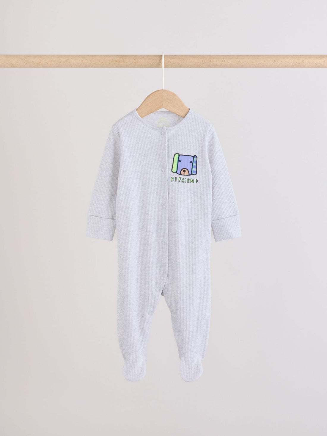 Blue Dog Two Way Zip Baby Sleepsuits 3 Pack (0mths-2yrs)