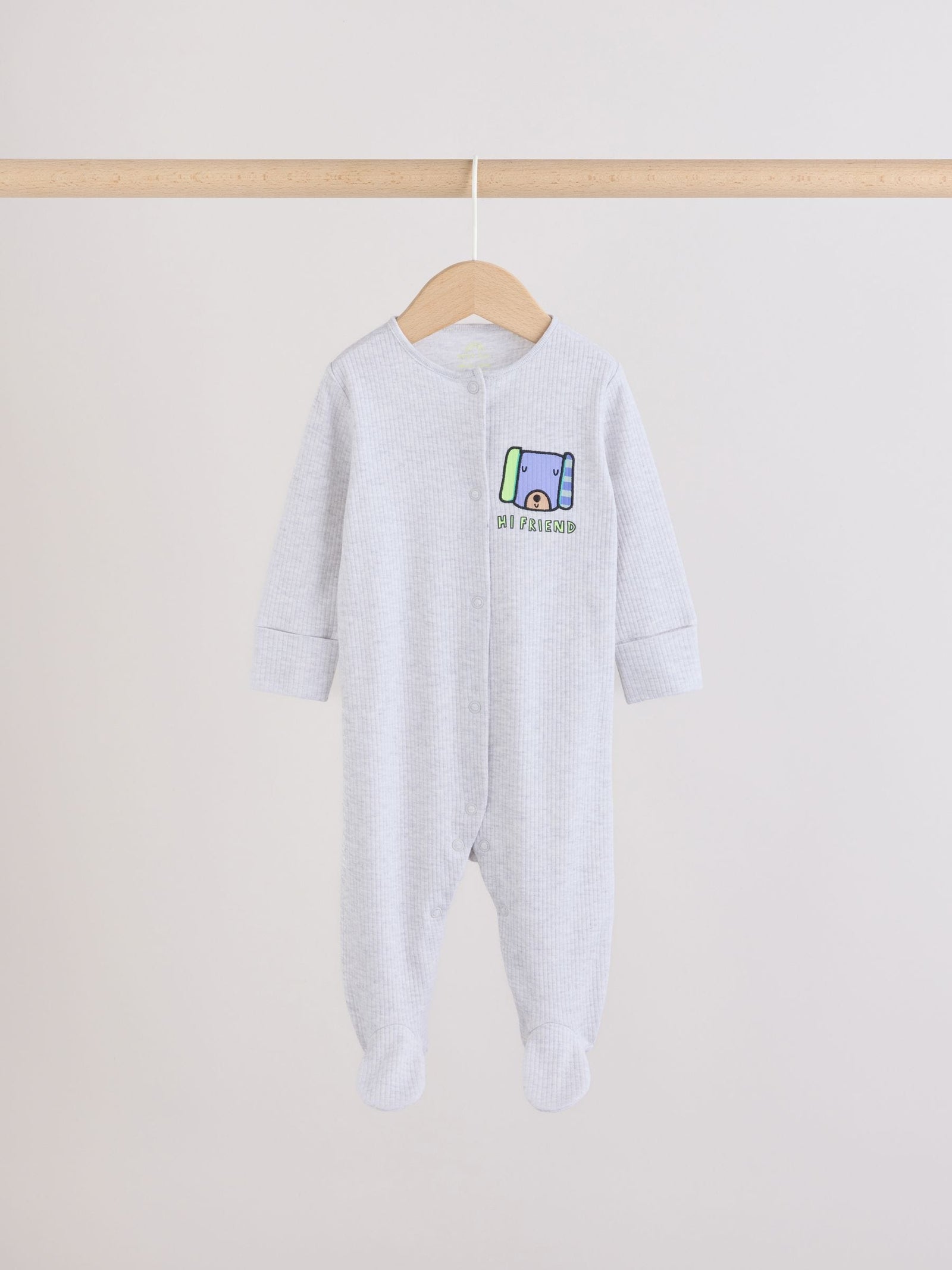 Blue Dog Two Way Zip Baby Sleepsuits 3 Pack (0mths-2yrs)