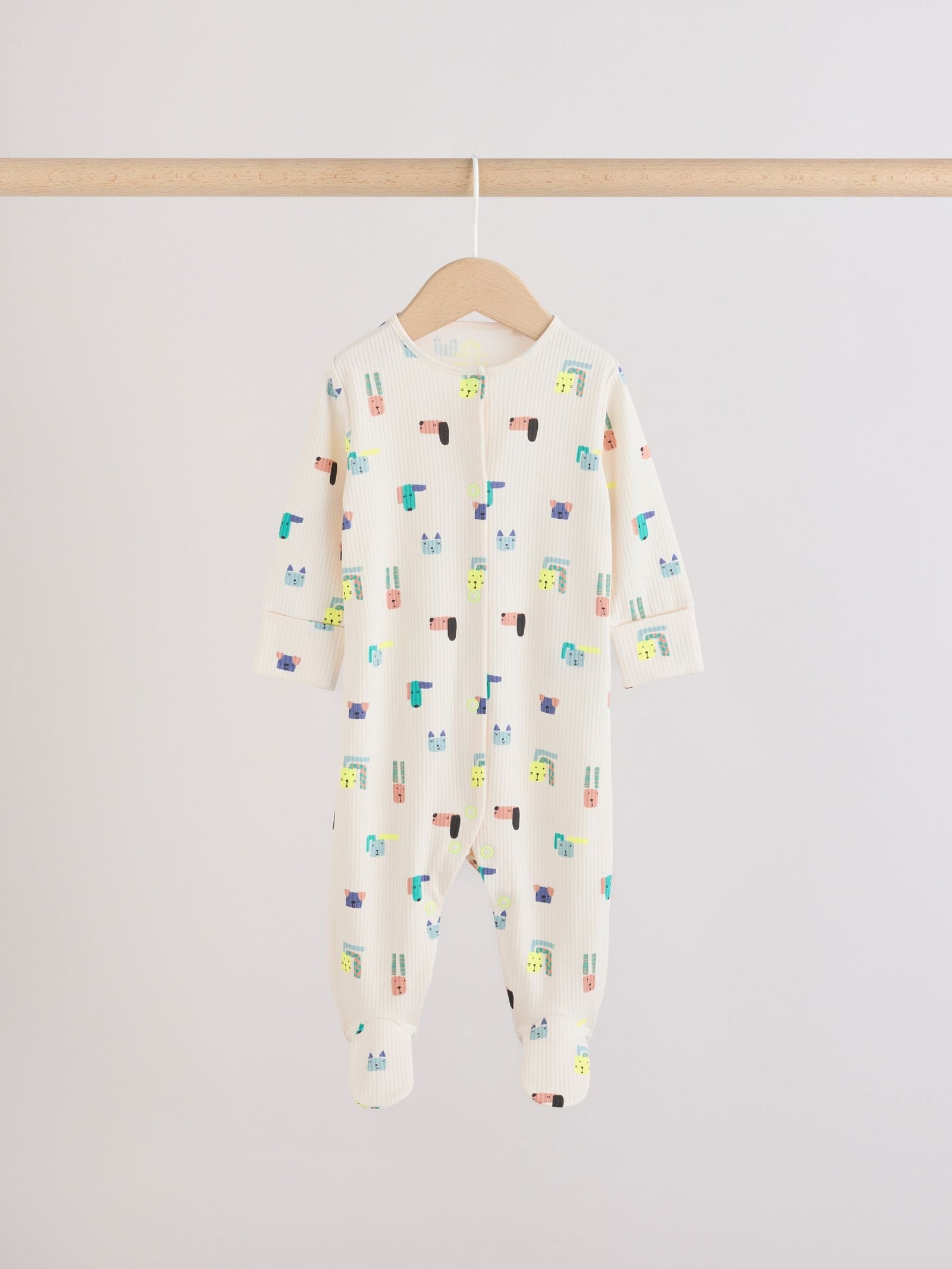 Blue Dog Two Way Zip Baby Sleepsuits 3 Pack (0mths-2yrs)