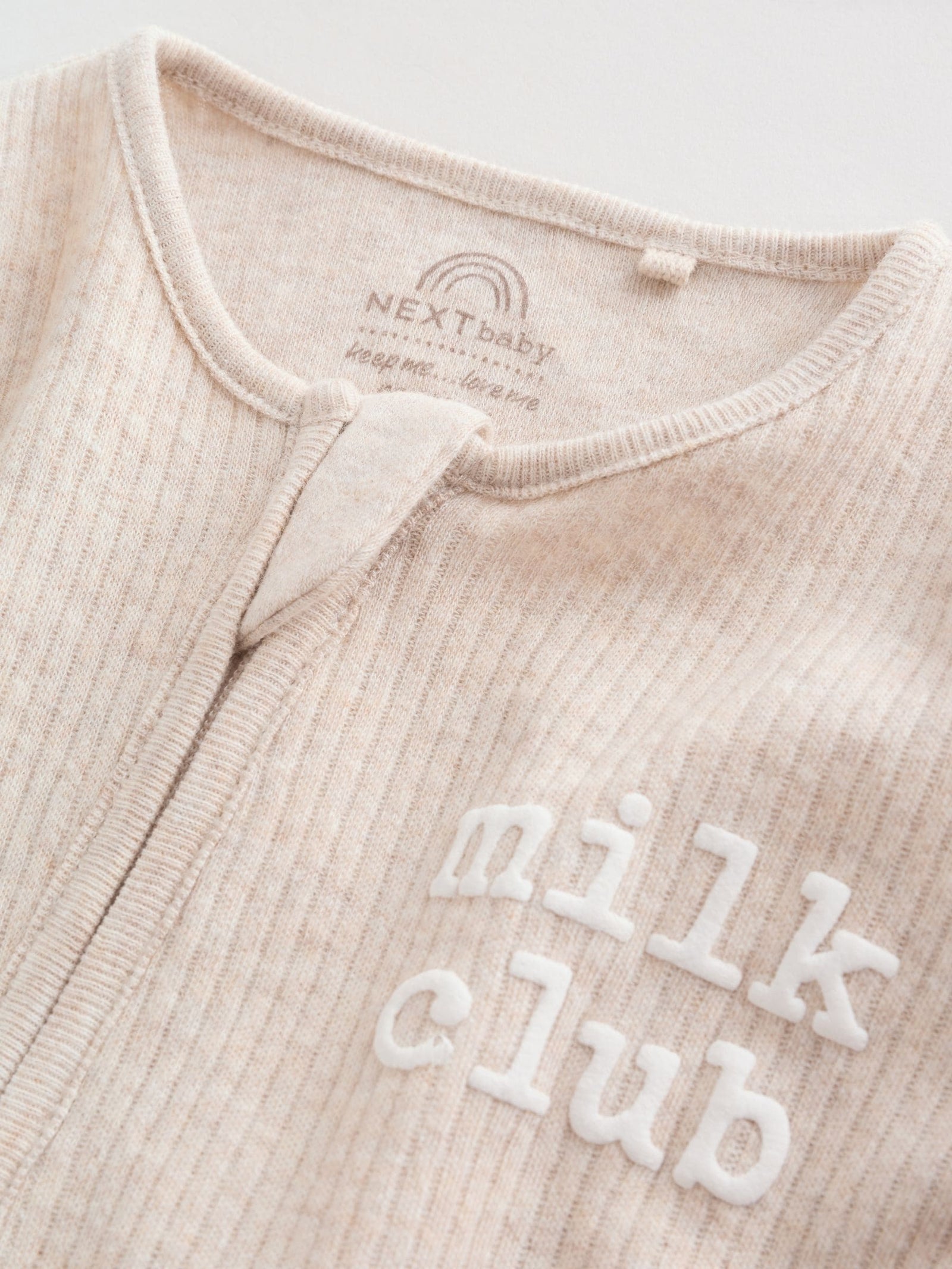 Neutral Milkclub Two Way Zip Baby Sleepsuits 3 Pack