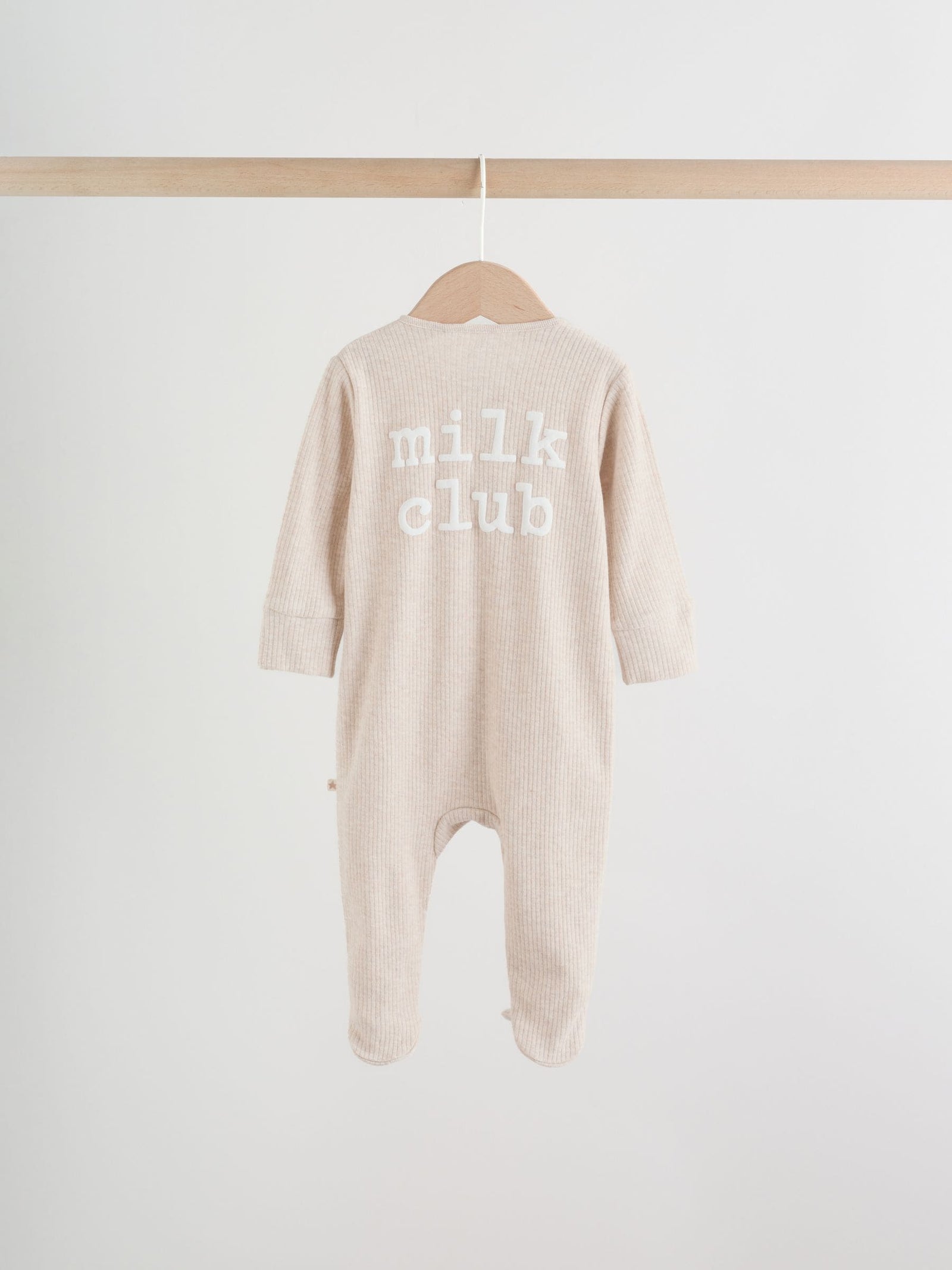 Neutral Milkclub Two Way Zip Baby Sleepsuits 3 Pack (0-2yrs)