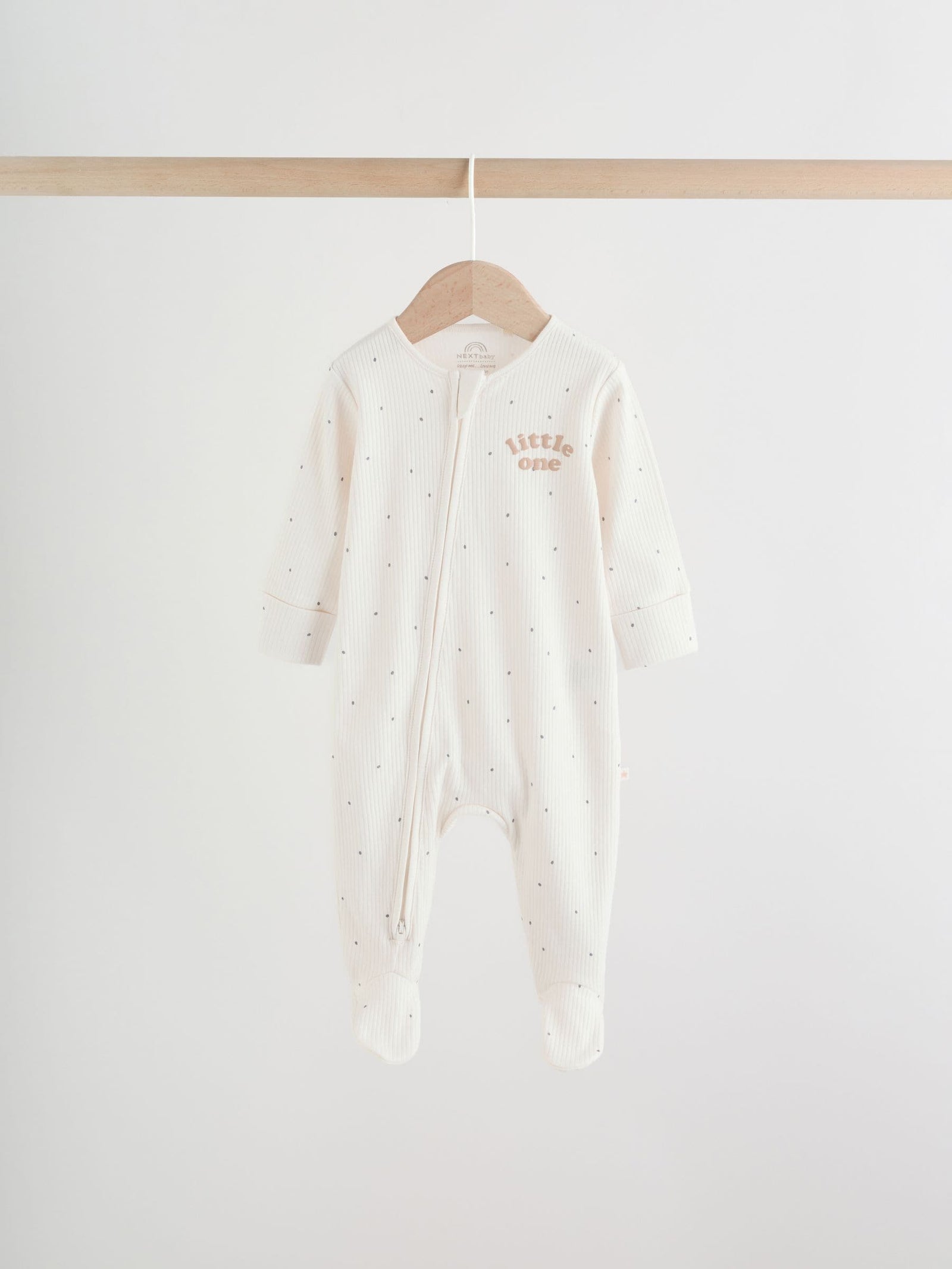 Neutral Milkclub Two Way Zip Baby Sleepsuits 3 Pack