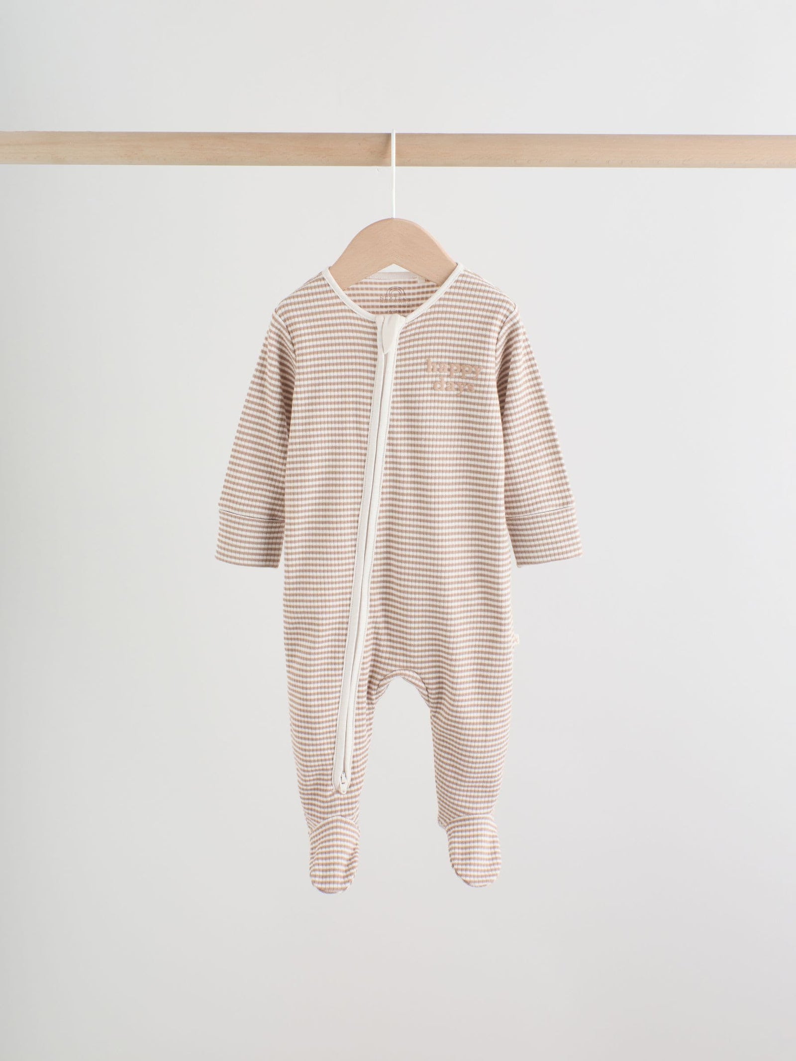 Neutral Milkclub Two Way Zip Baby Sleepsuits 3 Pack