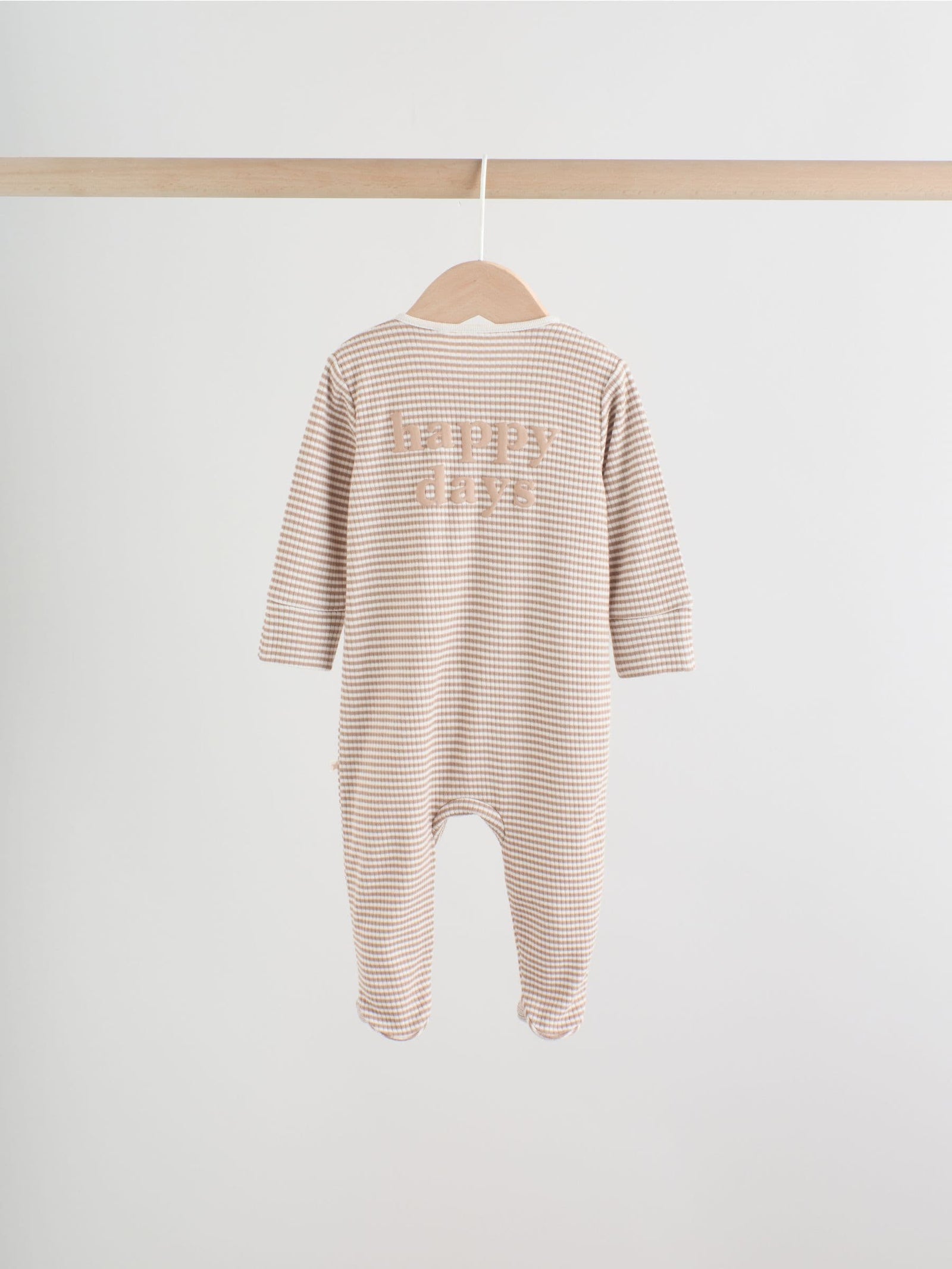Neutral Milkclub Two Way Zip Baby Sleepsuits 3 Pack