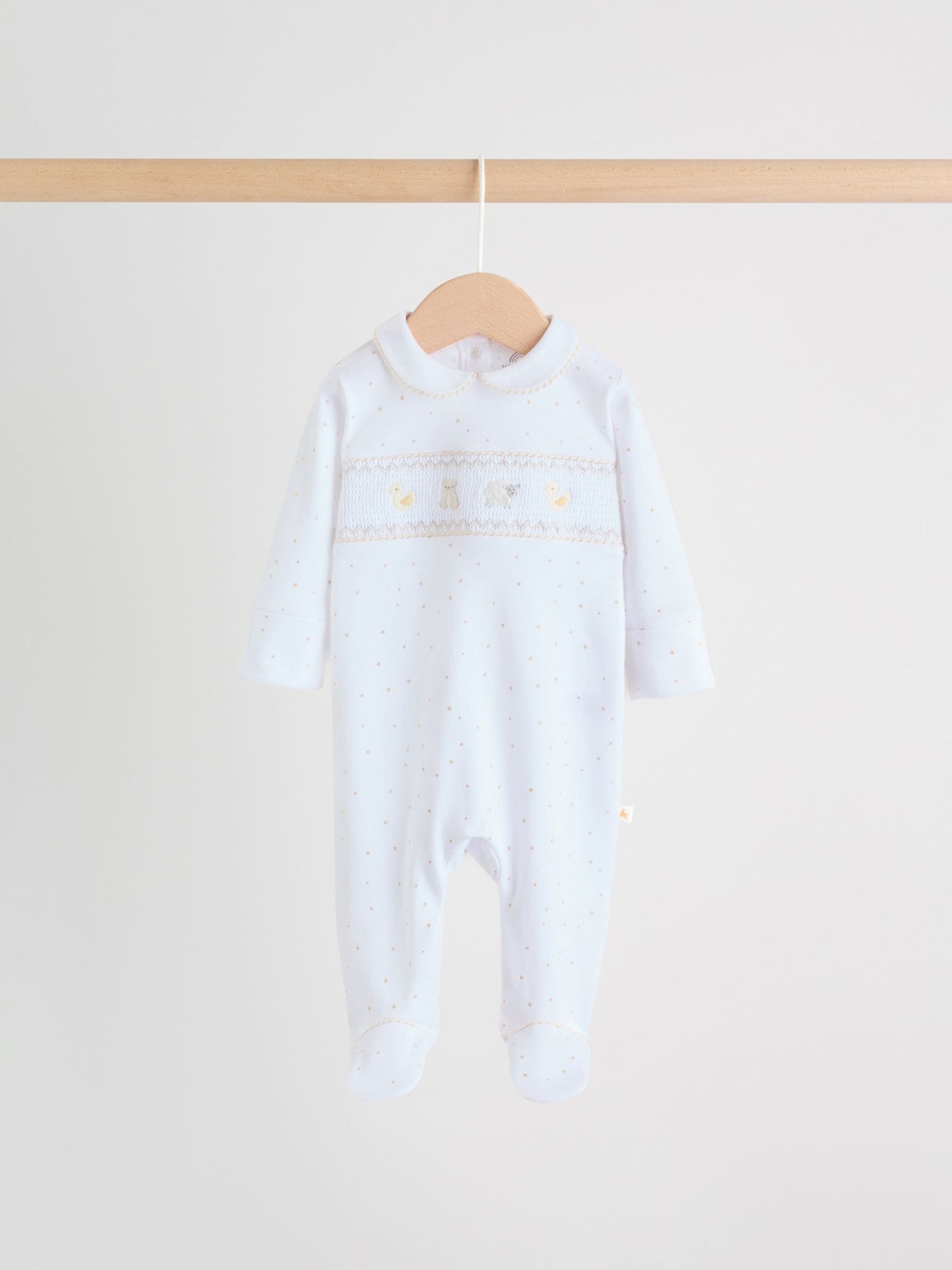White Collar Baby Sleepsuits 3 Pack (0-2yrs)