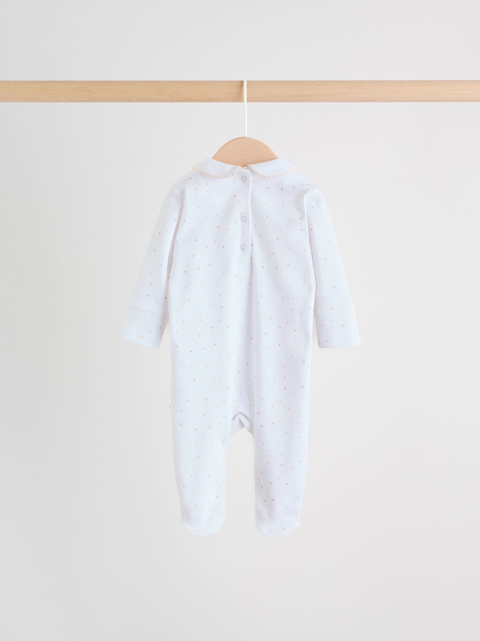 White Collar Baby Sleepsuits 3 Pack (0-2yrs)