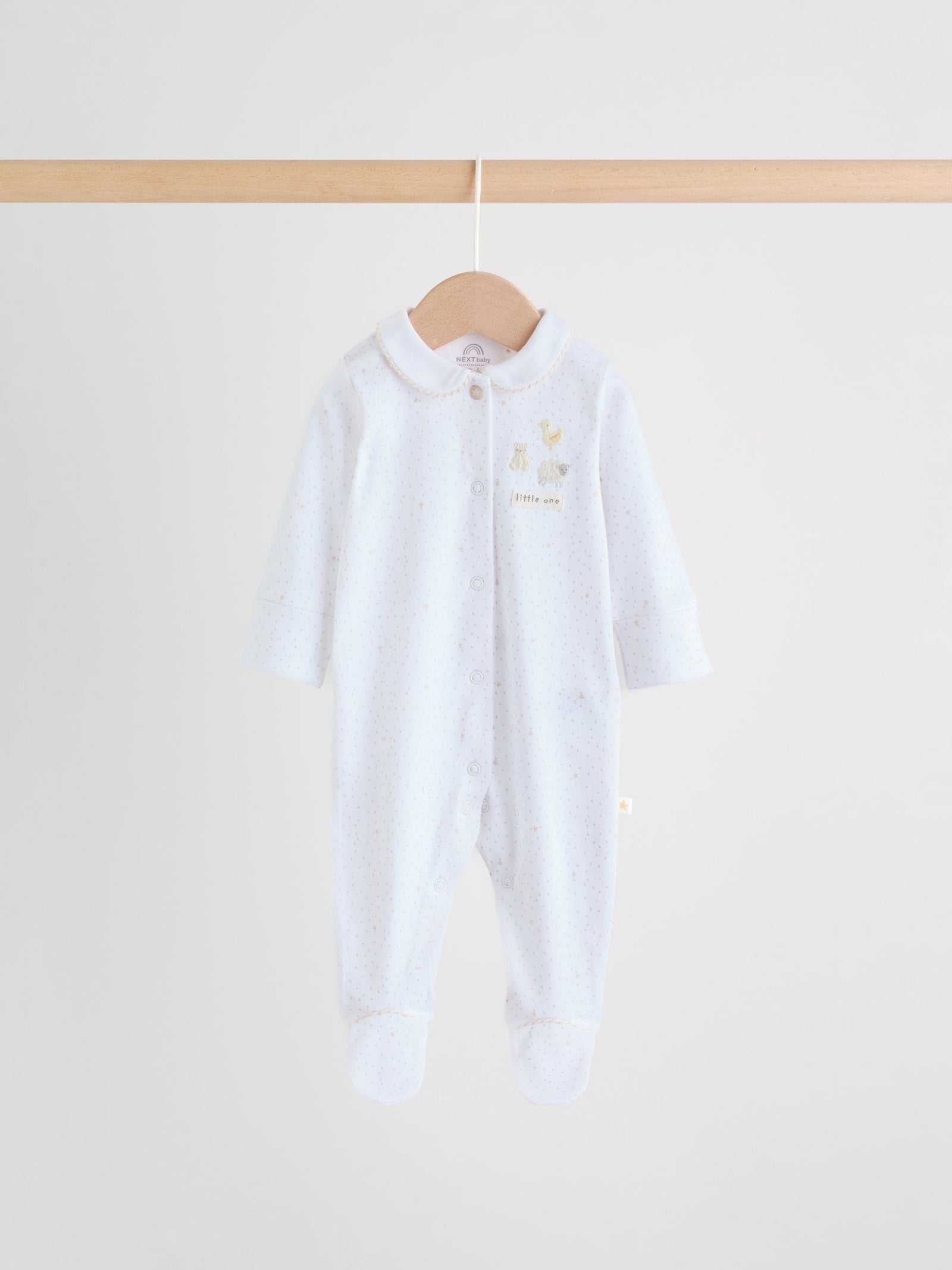 White Collar Baby Sleepsuits 3 Pack (0-2yrs)