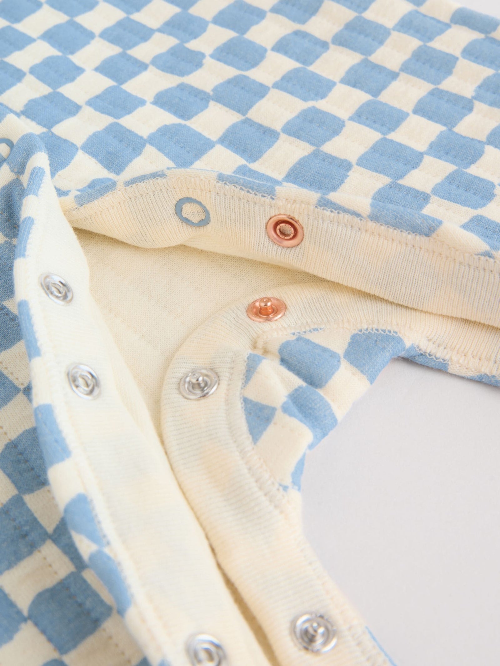 Blue 2 Pack Quilted Baby Sleepsuits