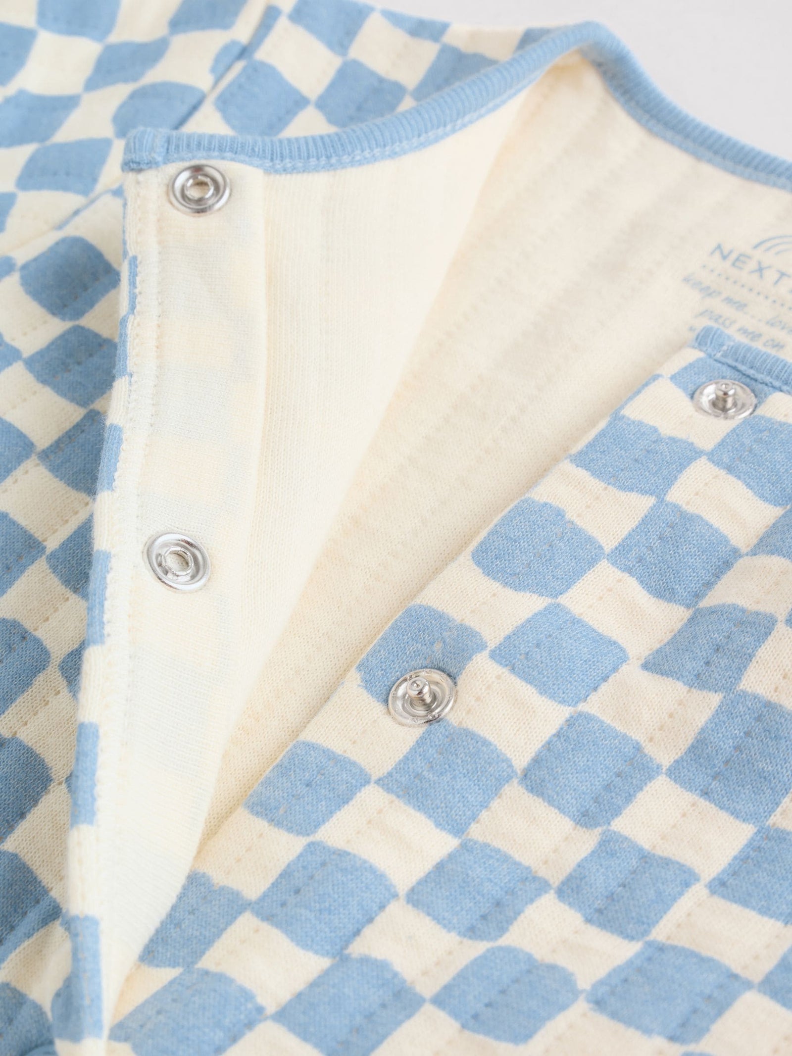Blue 2 Pack Quilted Baby Sleepsuits
