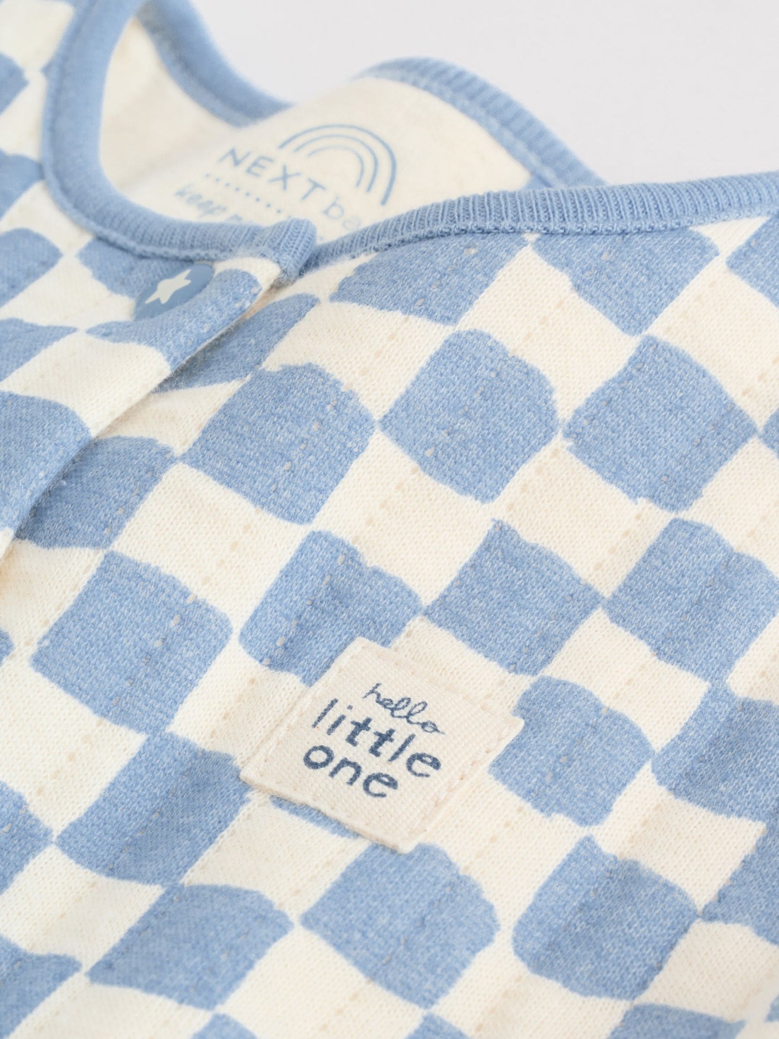 Blue 2 Pack Quilted Baby Sleepsuits