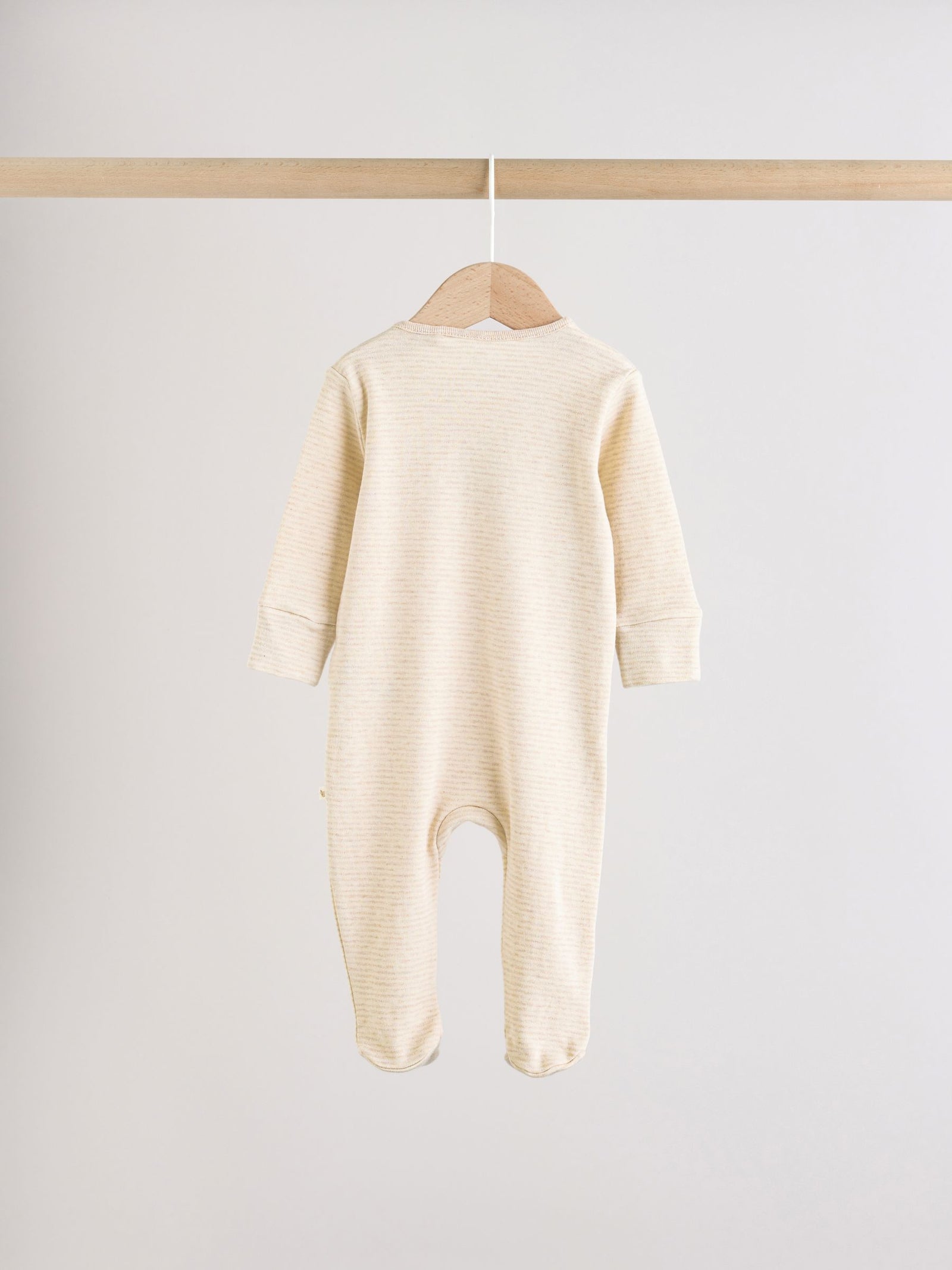 Neutral Hamish Two Way Zip Baby Sleepsuits 3 Pack (0-2yrs)