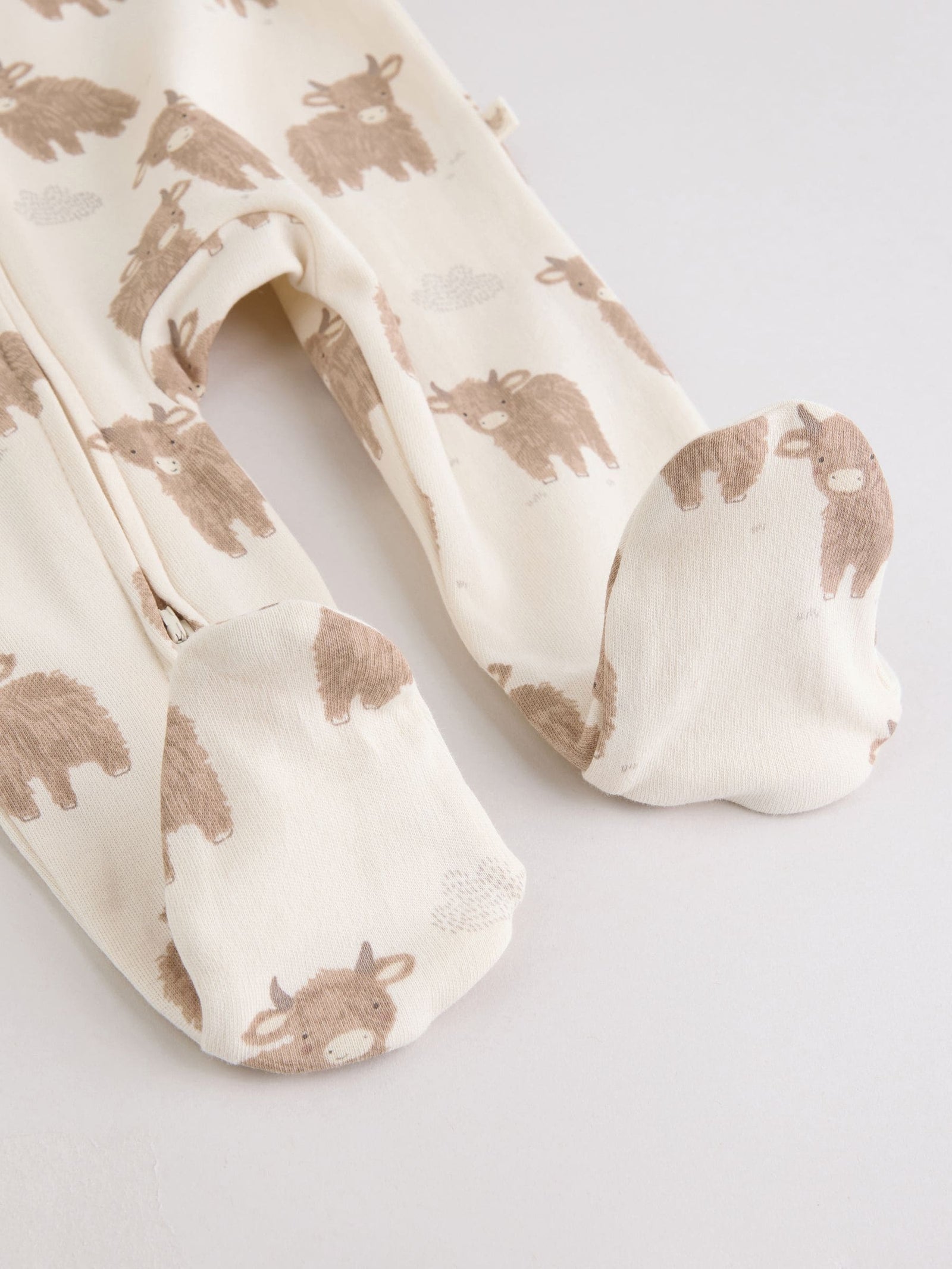 Neutral Hamish Two Way Zip Baby Sleepsuits 3 Pack (0-2yrs)