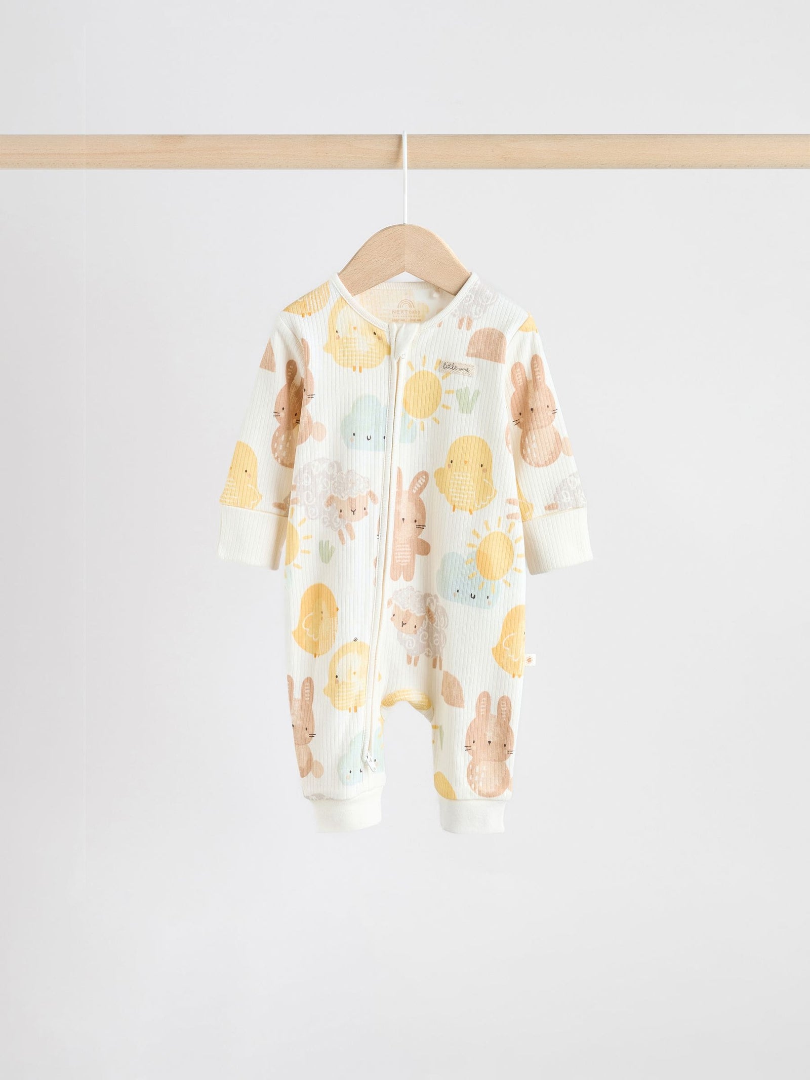 Yellow Spring Character Two Way Zip Baby Sleepsuits 3 Pack (0mths-3yrs)