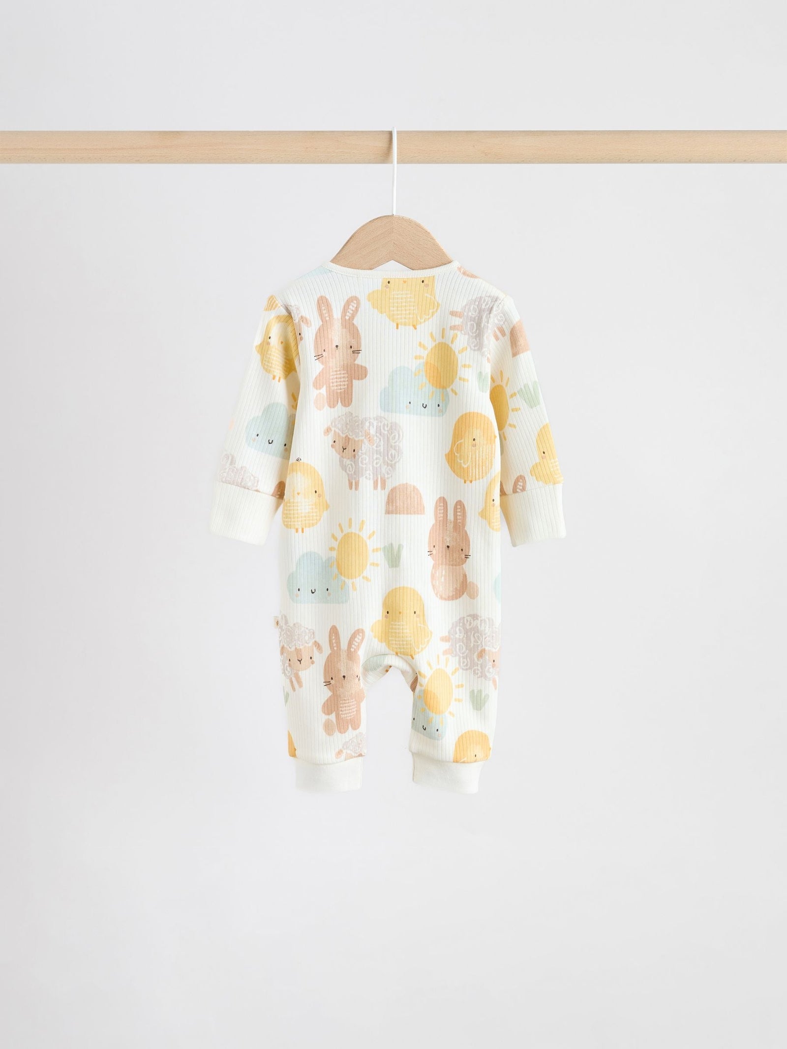 Yellow Spring Character Two Way Zip Baby Sleepsuits 3 Pack (0mths-3yrs)