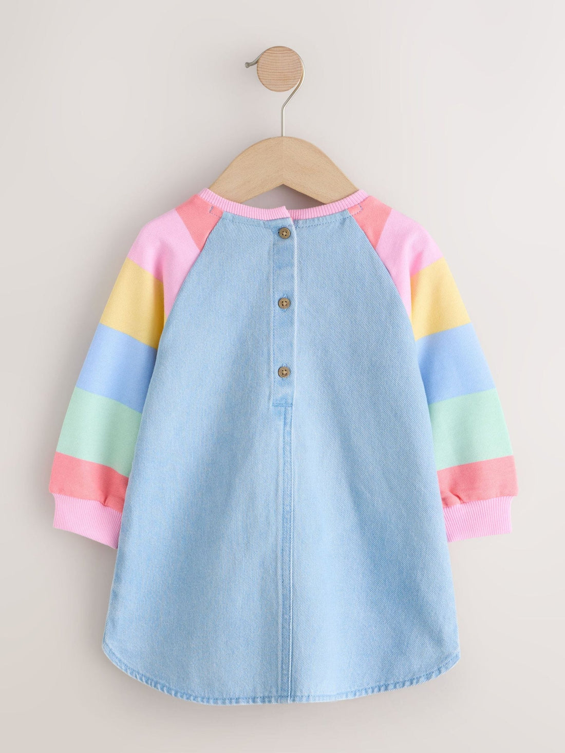 Pastel Rainbow Raglan Denim Dress (3mths-8yrs)