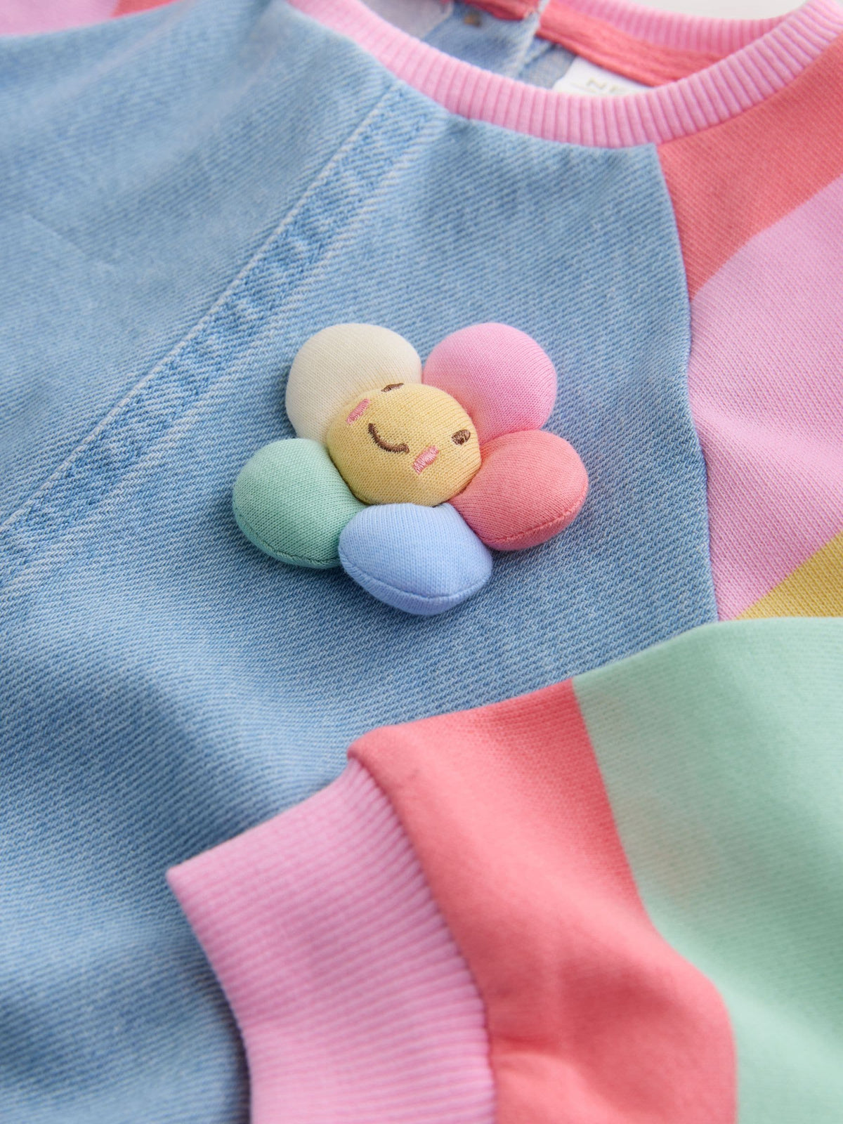 Pastel Rainbow Raglan Denim Dress (3mths-8yrs)
