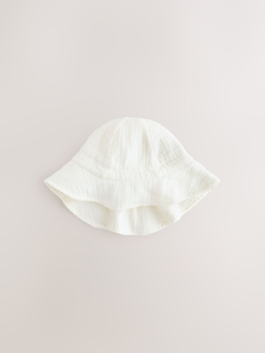 Ecru Woven Crinkle Baby Bucket Hat