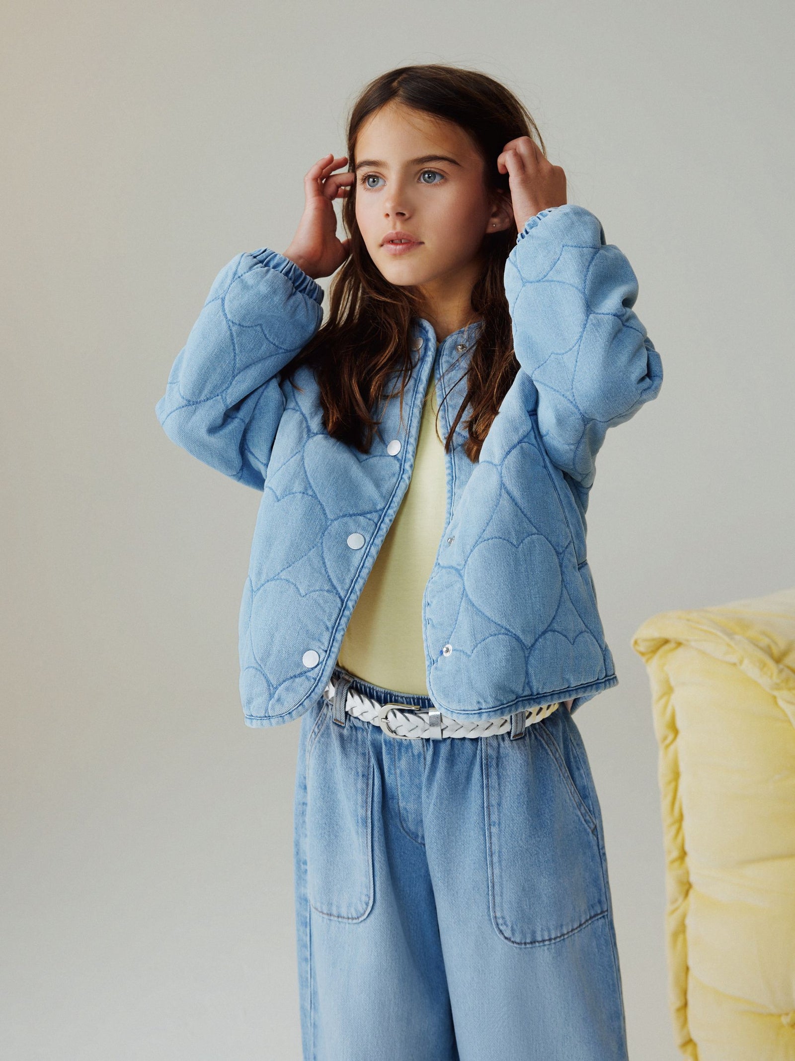 Denim Heart Quilted Jacket (3-16yrs)
