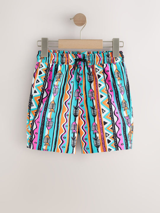 Multicoloured Aztec Printed Swim Shorts (3-16yrs)
