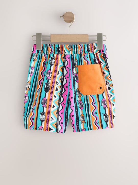 Multicoloured Aztec Printed Swim Shorts (3-16yrs)