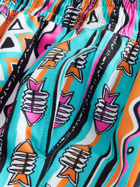 Multicoloured Aztec Printed Swim Shorts (3-16yrs)
