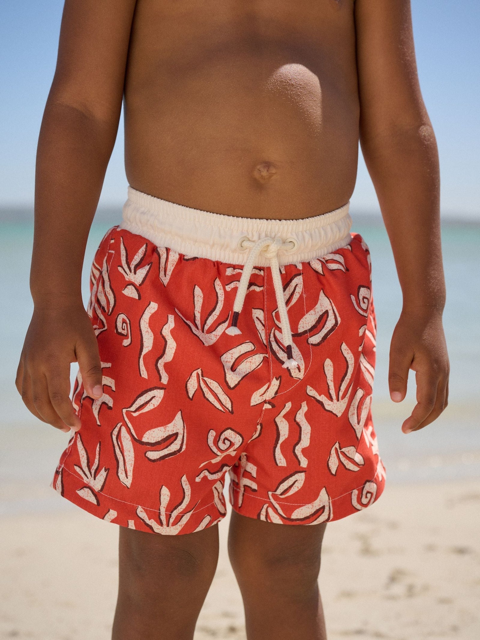 Red Printed Swim Shorts (3mths-7yrs)