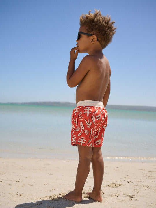 Red Printed Swim Shorts (3mths-7yrs)