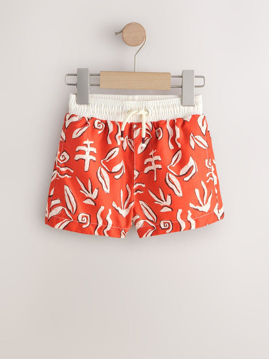 Red Printed Swim Shorts (3mths-7yrs)