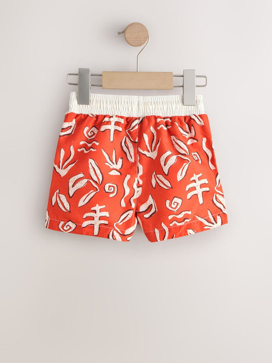 Red Printed Swim Shorts (3mths-7yrs)