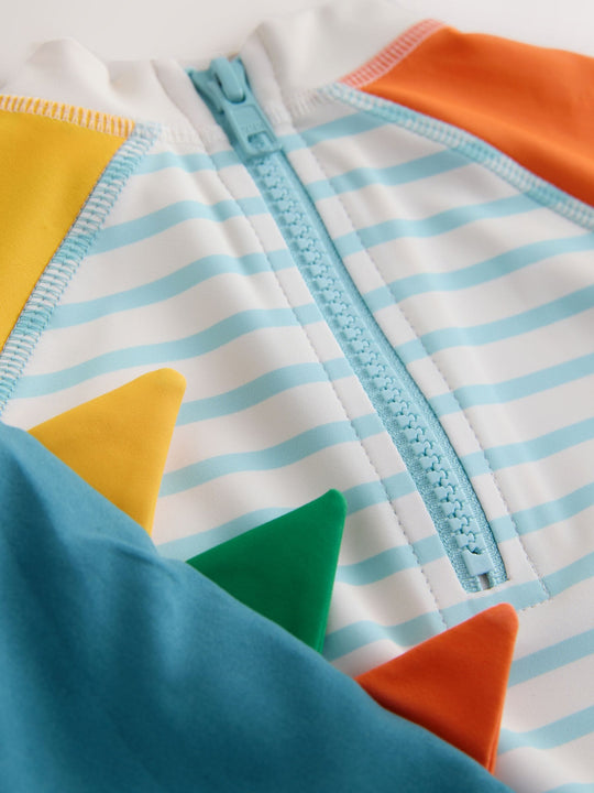 White/Red/Yellow Short Sleeve Sunsafe Rash Vest and Swim Shorts Set (3mths-7yrs)