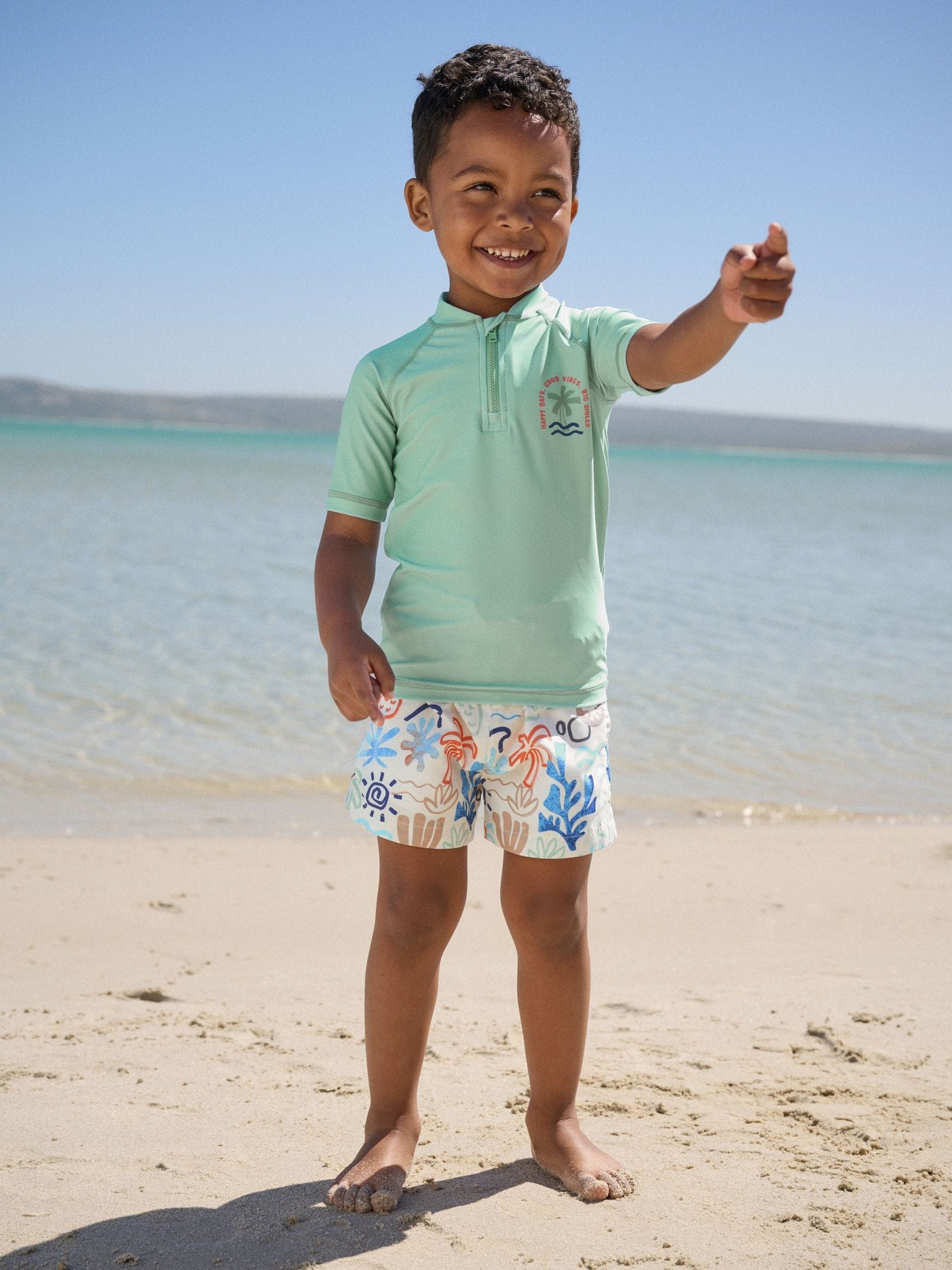 Sage Green Rash Vest and Swim Shorts Set (3mths-7yrs)