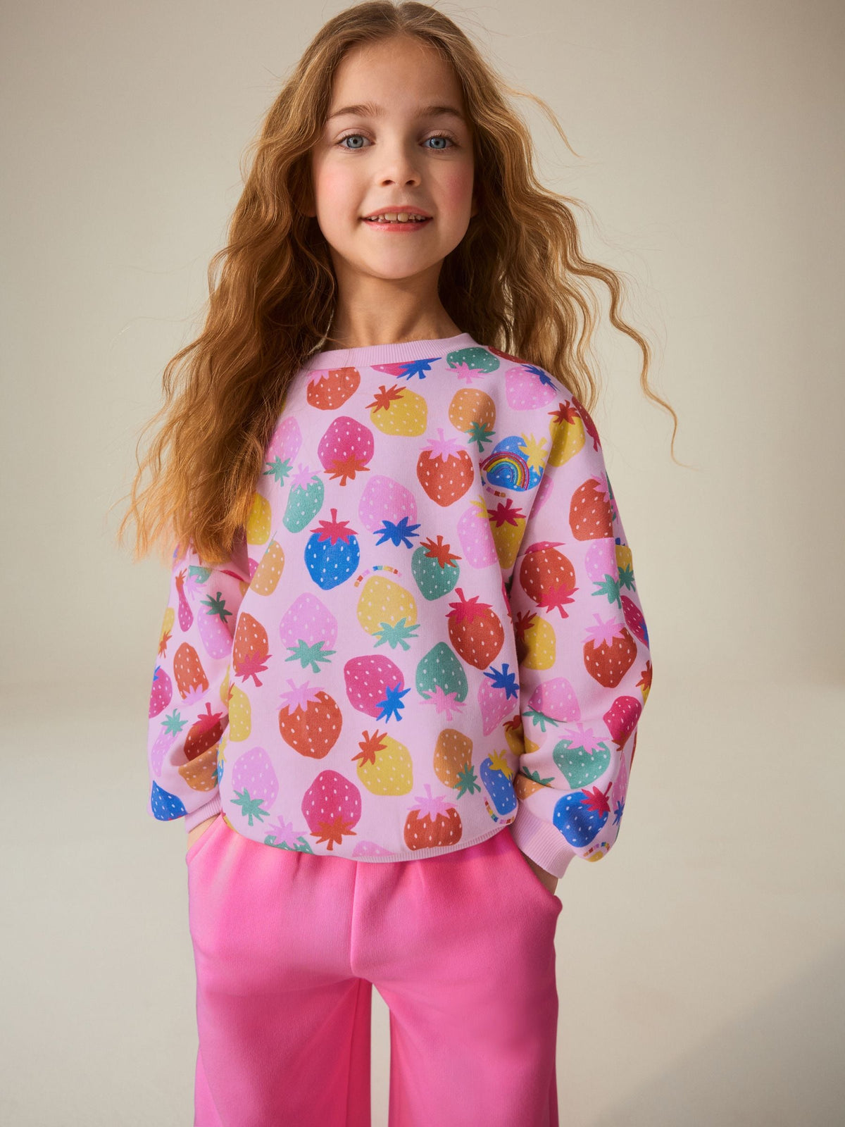 Rainbow Strawberry 2 Piece Sweater and Joggers Set