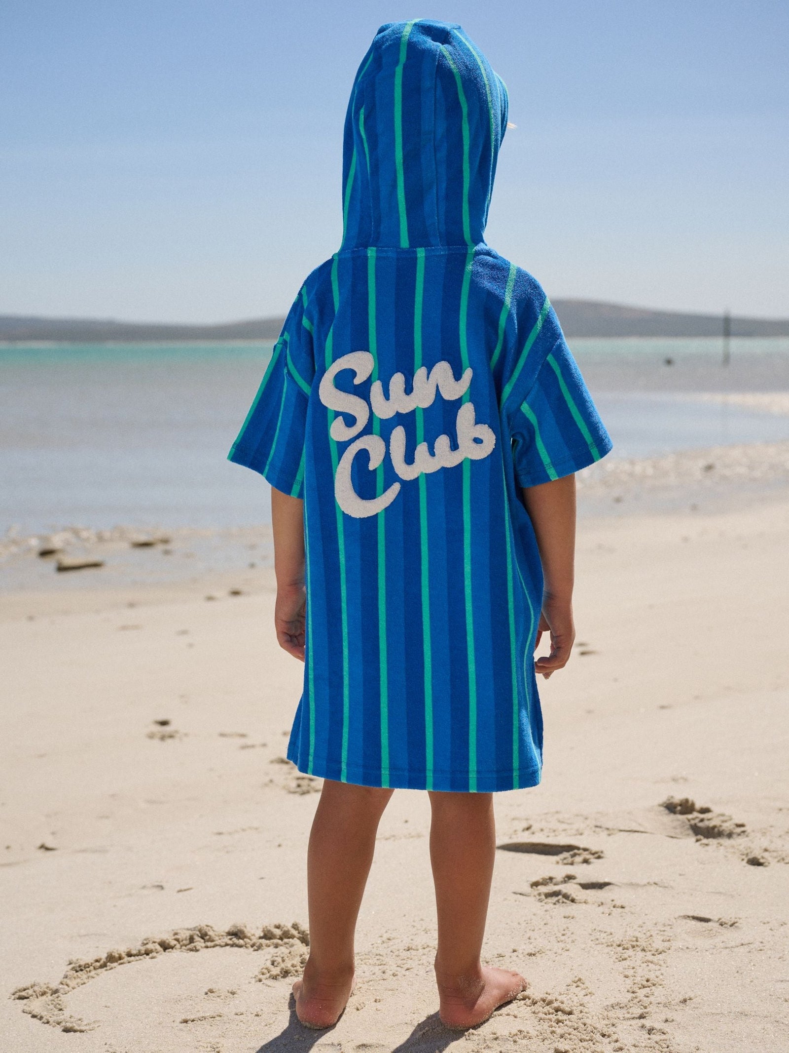 Blue/Green Stripe Towelling Zip Through Cover-Up (3mths-7yrs)
