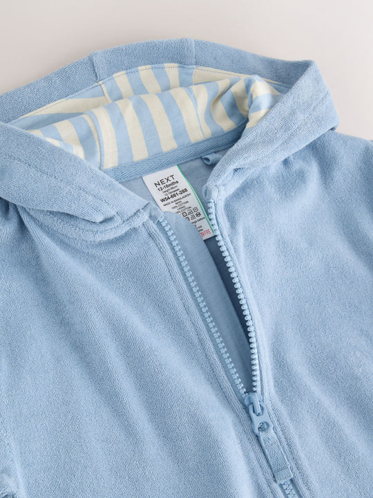 Blue Towelling Zip Through Cover-Up (3mths-7yrs)